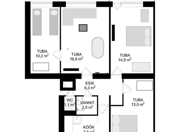 Tammsaare Residence- 4 Rooms, Free Parking